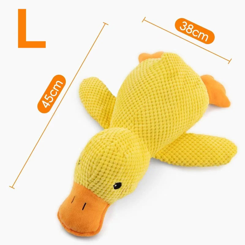 Cartoon Yellow Duck Dog Toy S/M/L Plush Companion Sleeping Ducks Bite Resistant Teeth Grinding Sound Relief Duck Sound Pet Toys