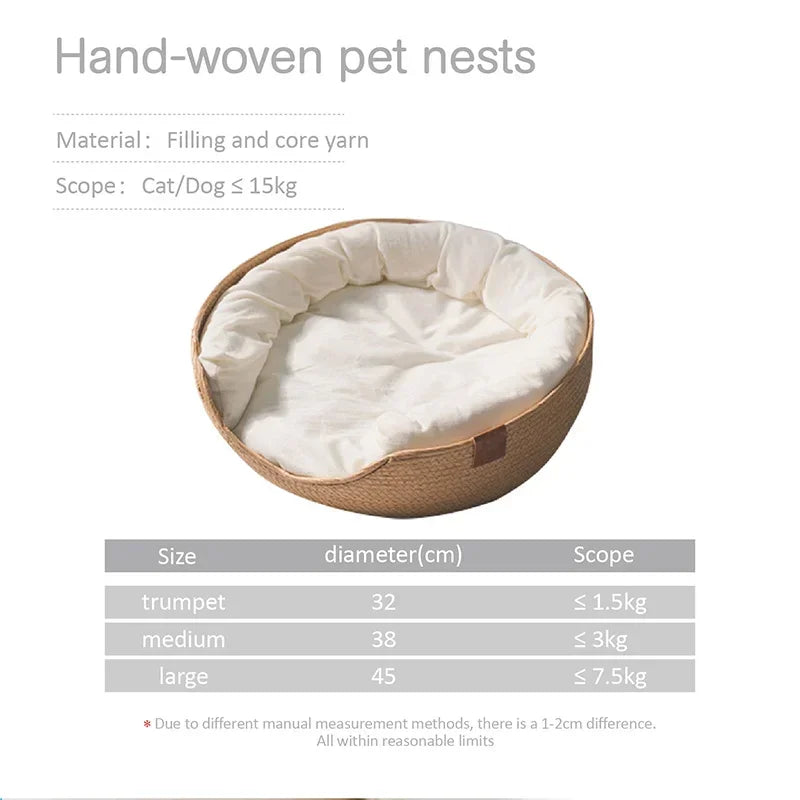 Soft Cat & Dog Bed – Woven Style