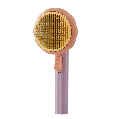 Pumpkin Pet Cat Grooming Comb Self Cleaning Slicker Brush for Cat Puppy Rabbit Removes Loose Underlayers and Tangled Hair Comb