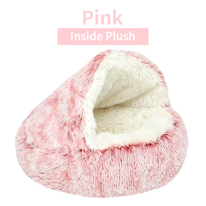 Semi-Closed Plush Cat Dog Bed