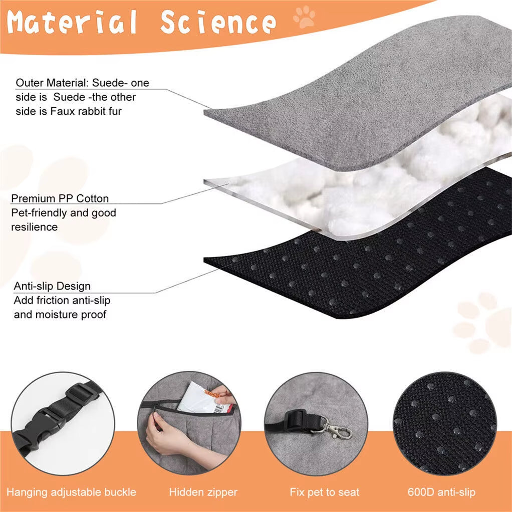 Dog Car Seat with Safety Leash