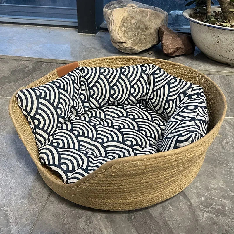 Soft Cat & Dog Bed – Woven Style