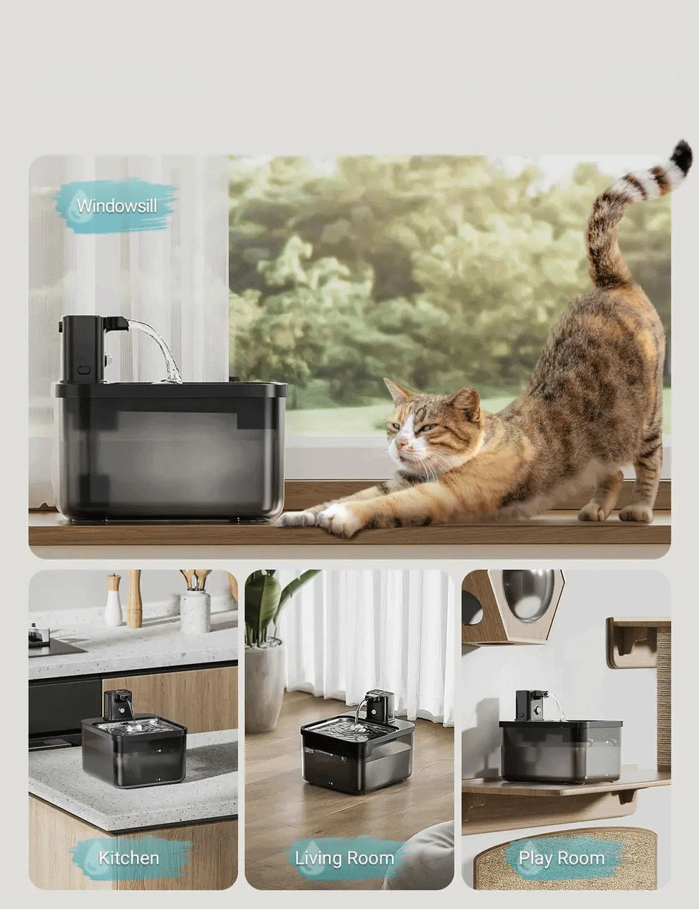 Wireless Stainless Cat Water Bowl