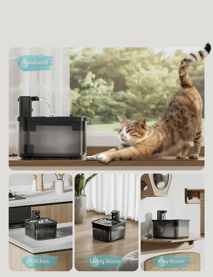 Wireless Stainless Cat Water Bowl