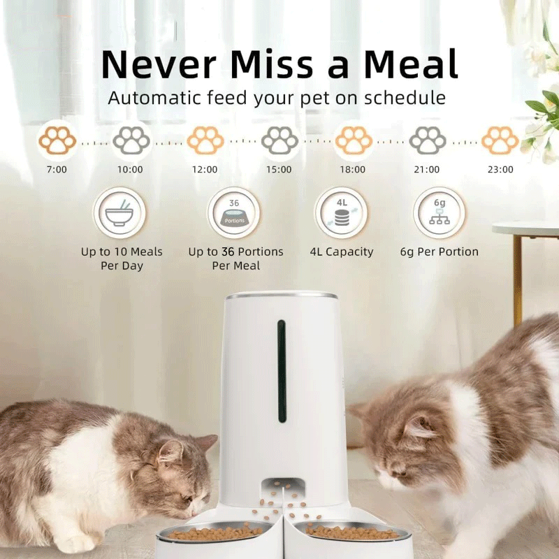 Dual Cat Feeder – WiFi + App Control