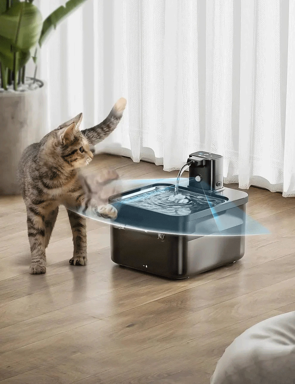 Wireless Stainless Cat Water Bowl