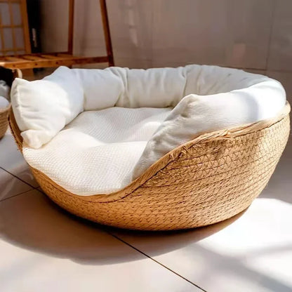 Soft Cat & Dog Bed – Woven Style
