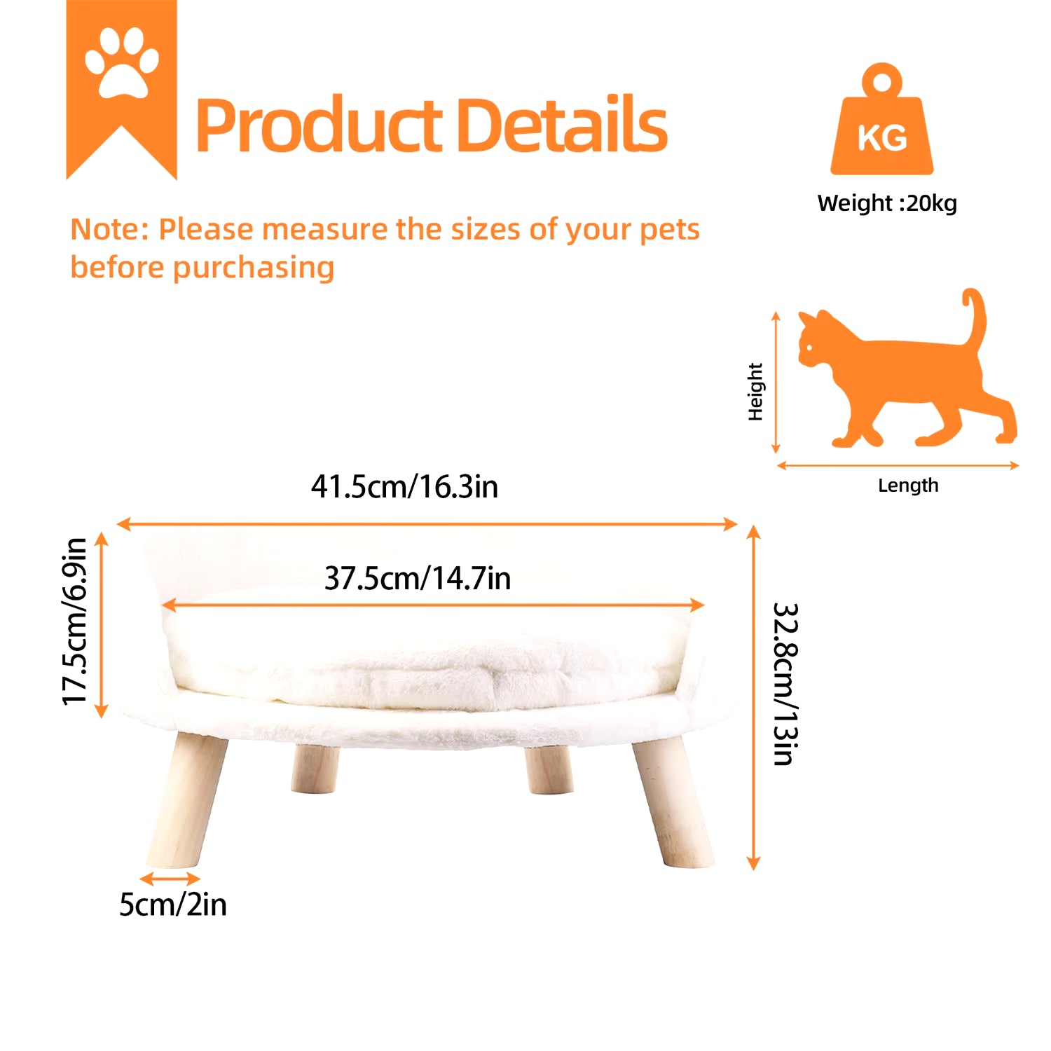 Raised Sofa Bed for Cats & Dogs