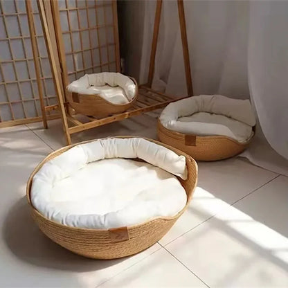 Soft Cat & Dog Bed – Woven Style