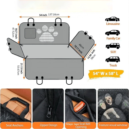 Back Seat Dog Car Hammock Cover