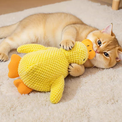 Cartoon Yellow Duck Dog Toy S/M/L Plush Companion Sleeping Ducks Bite Resistant Teeth Grinding Sound Relief Duck Sound Pet Toys