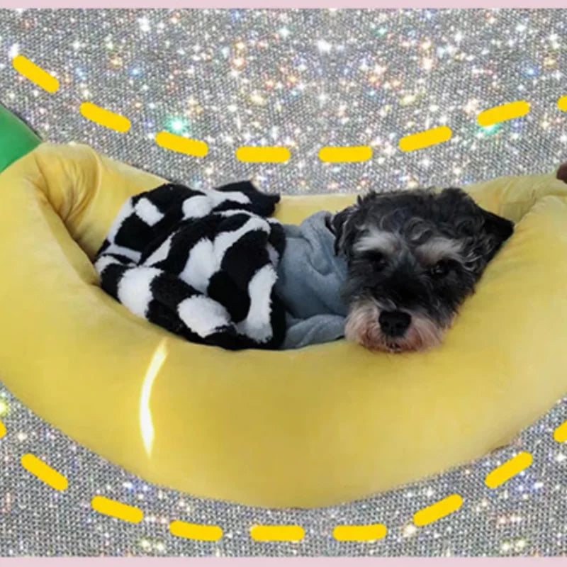 Banana Cat & Dog Nest Bed