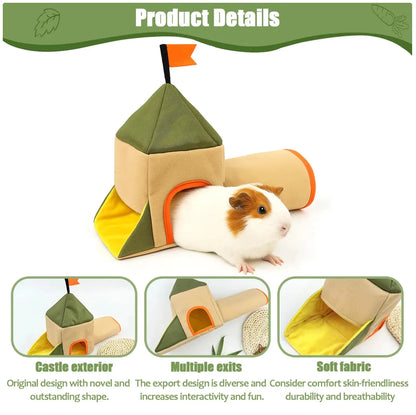 Adorable Castle Pet Tunnel - Ideal for Guinea Pigs and Small Animals